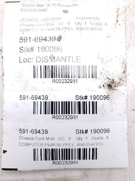 Chassis ECM Computer Power Supply Fits 05-09 PRIUS