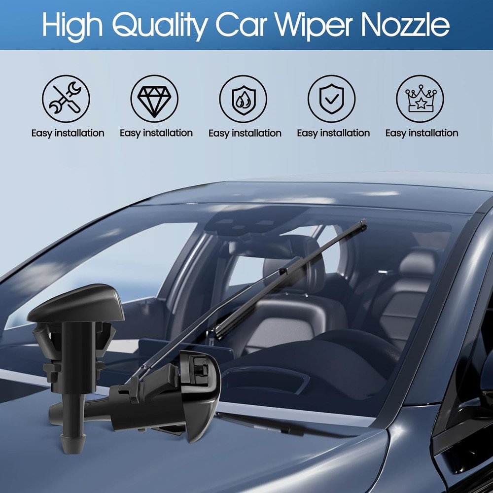 2 PCS Front Windshield Washer Nozzles Premium Spray Jet Replacement for Chrysler