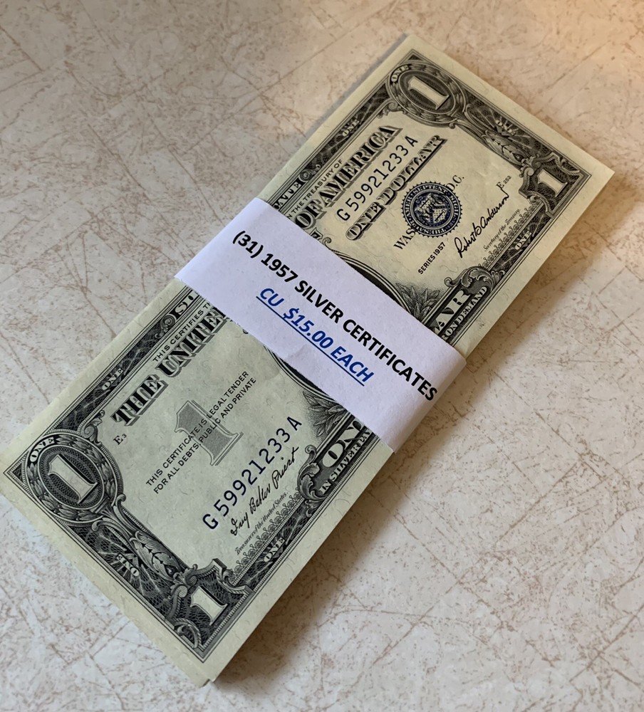 1957 1 silver certificates 31 available