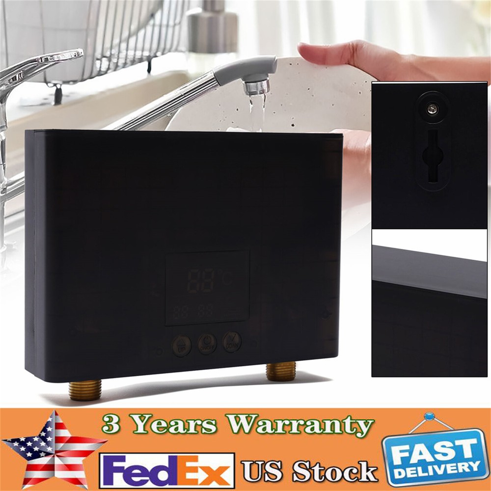 110V Instant Electric Tankless Hot Water Heater Shower Boiler Kitchen Bathroom