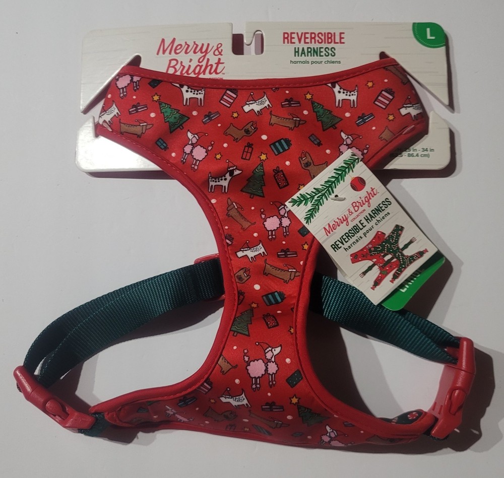 Merry & Bright Reversible Dog Harness Size L
