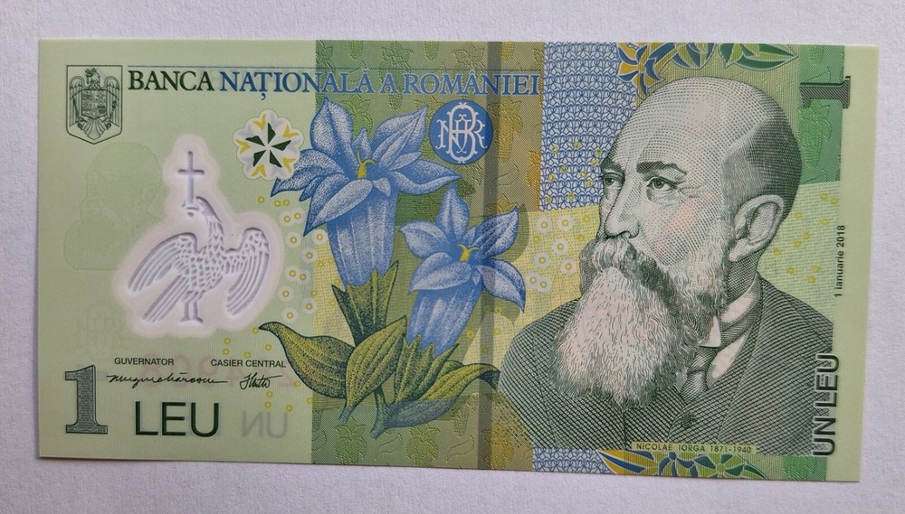 Romania 1 Leu 2019 Polymer Banknote, UNC Romanian
