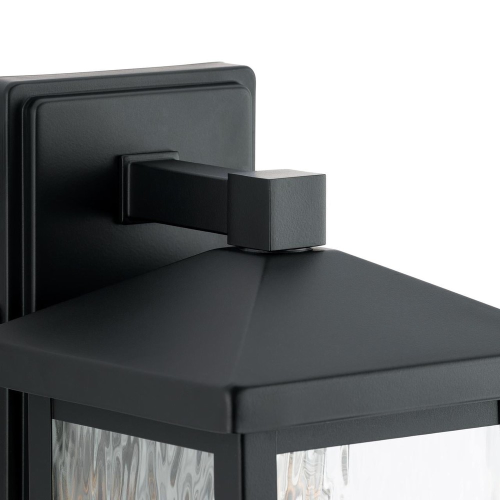 Matte Black Traditional One-Light Outdoor Wall Lantern