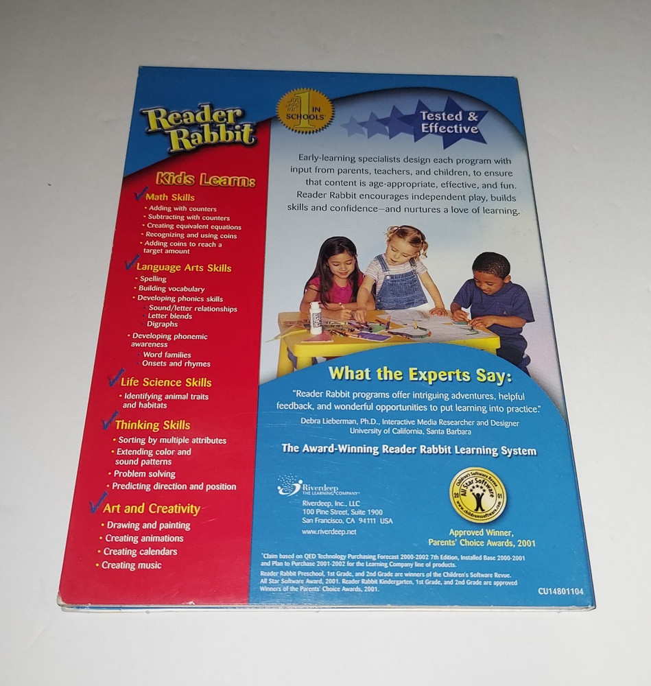 Reader Rabbit 1st Grade PC CD Rom The Learning Company WIN/MAC Vintage 2000