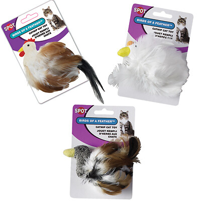 Spot 2829 Bird Cat Toy, Assorted - Quantity 3