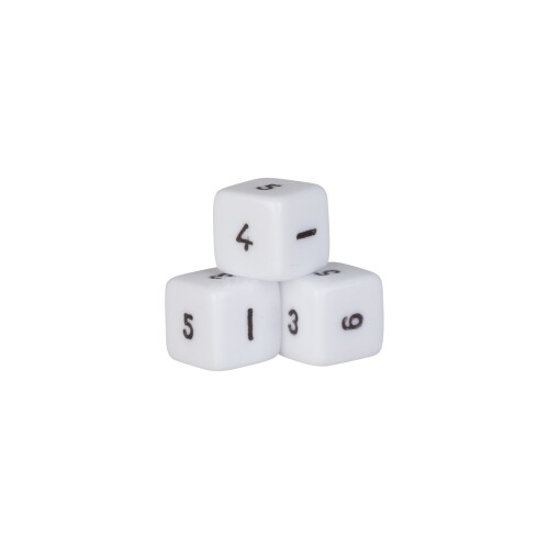 6-seitiger Dés - Hexaèdre - W6 - Blanc