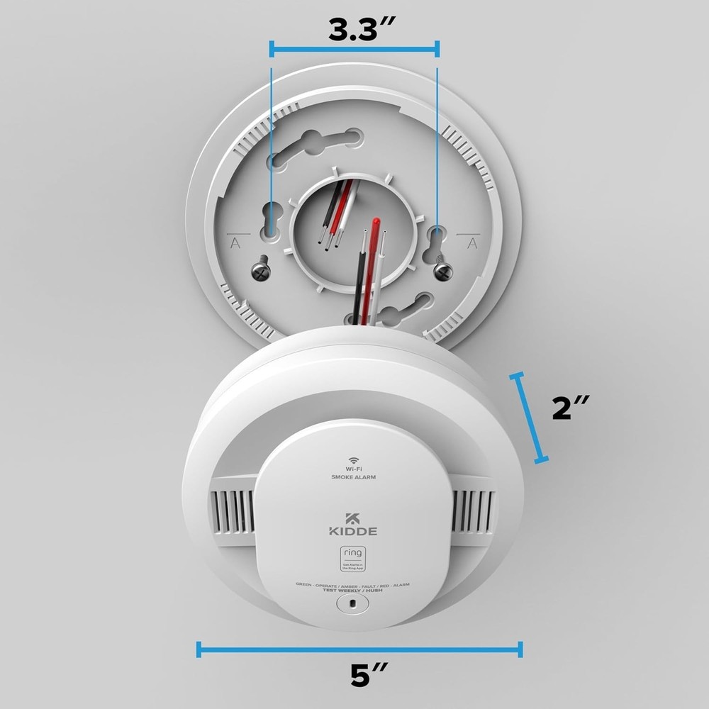 Kidde Smart Smoke and Carbon Monoxide Detector, Ring App Enabled