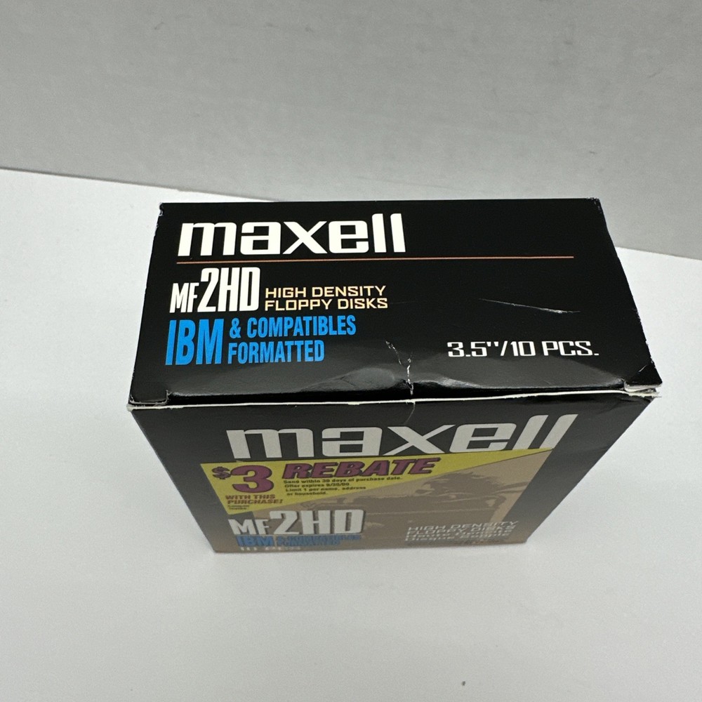 Maxell High Density Computer Floppy Disks 9 Pack MF 2HD Open Box