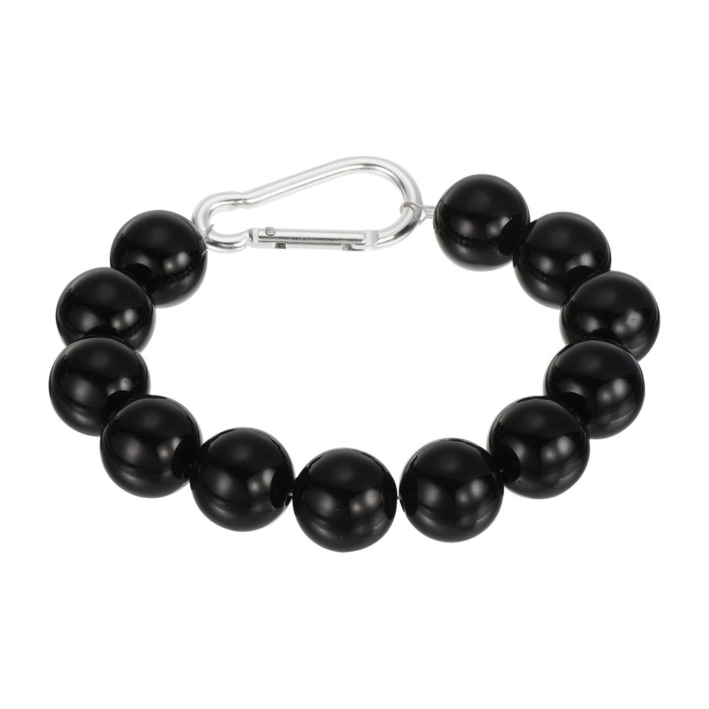 1 Pcs Flag Pole Beaded Retainer Ring, Black