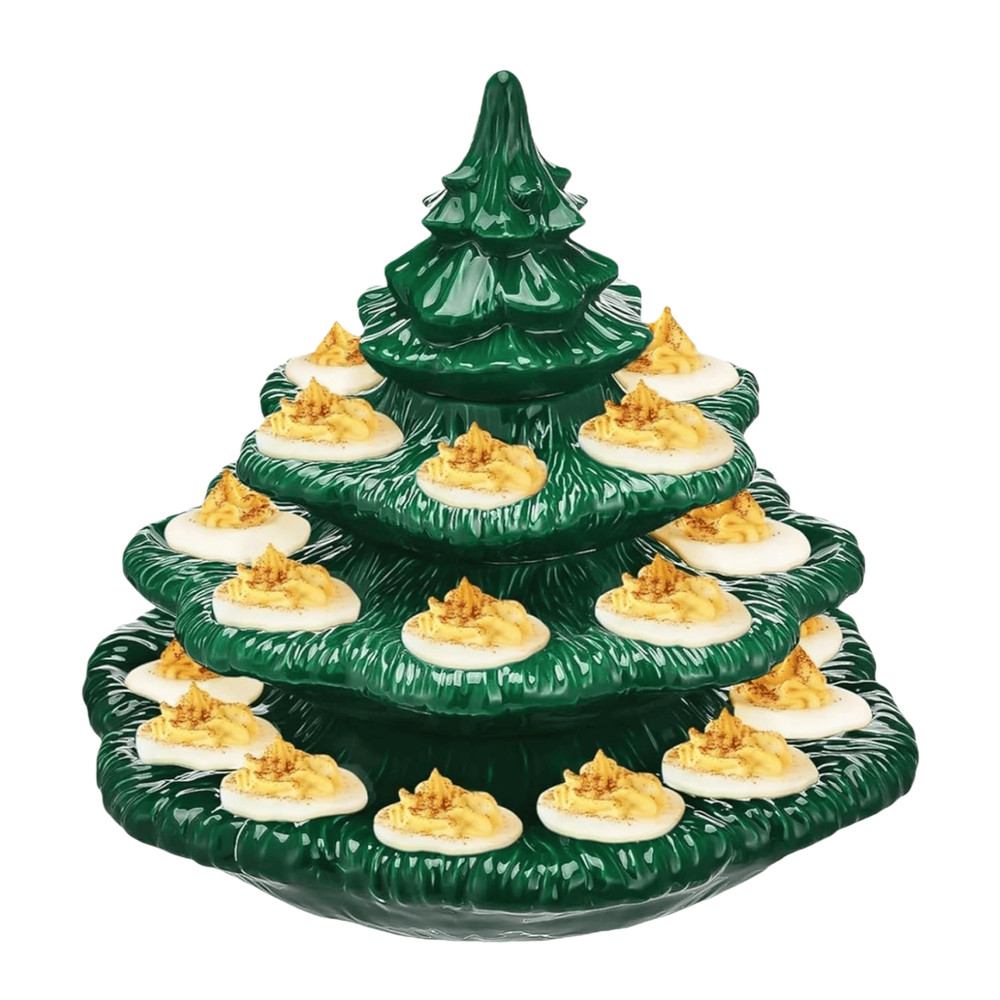 Deviled Egg Christmas Tree, Christmas Tree Deviled Egg Platter, Xmas Tray