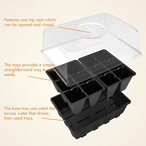 3 Pack Seed Starting Tray, Plant Germination Trays, Seed Starter Kit with