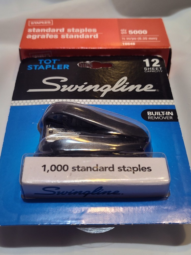 Swingline Tiny Tot Staplers - 12 Sheets Capacity  Black 6000 Staples