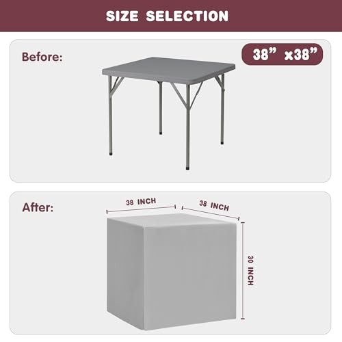 2 Pack Square Fitted Table Covers - 38 x 38 Inch - 38 Square| 2 Pack Black
