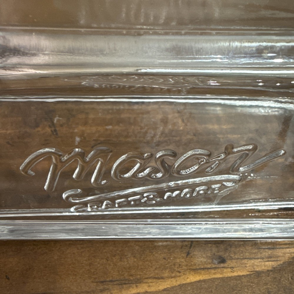 Mason Craft And More Butter Dish Clear Glass Rectangular Nice