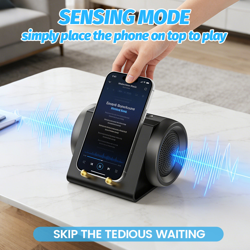 Wireless Induction Speaker Dual Mode Bluetooth Outdoor Speaker With Phone Stand