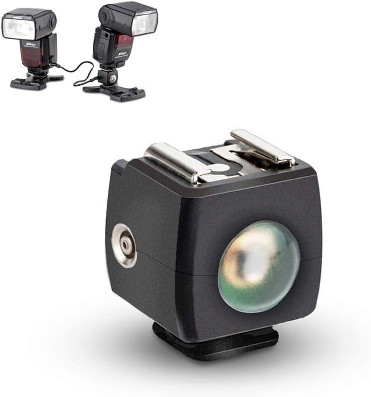 Optical Flash Slave Trigger  Hot Shoe Sync Adapter with PC Socket,Optical Sensor