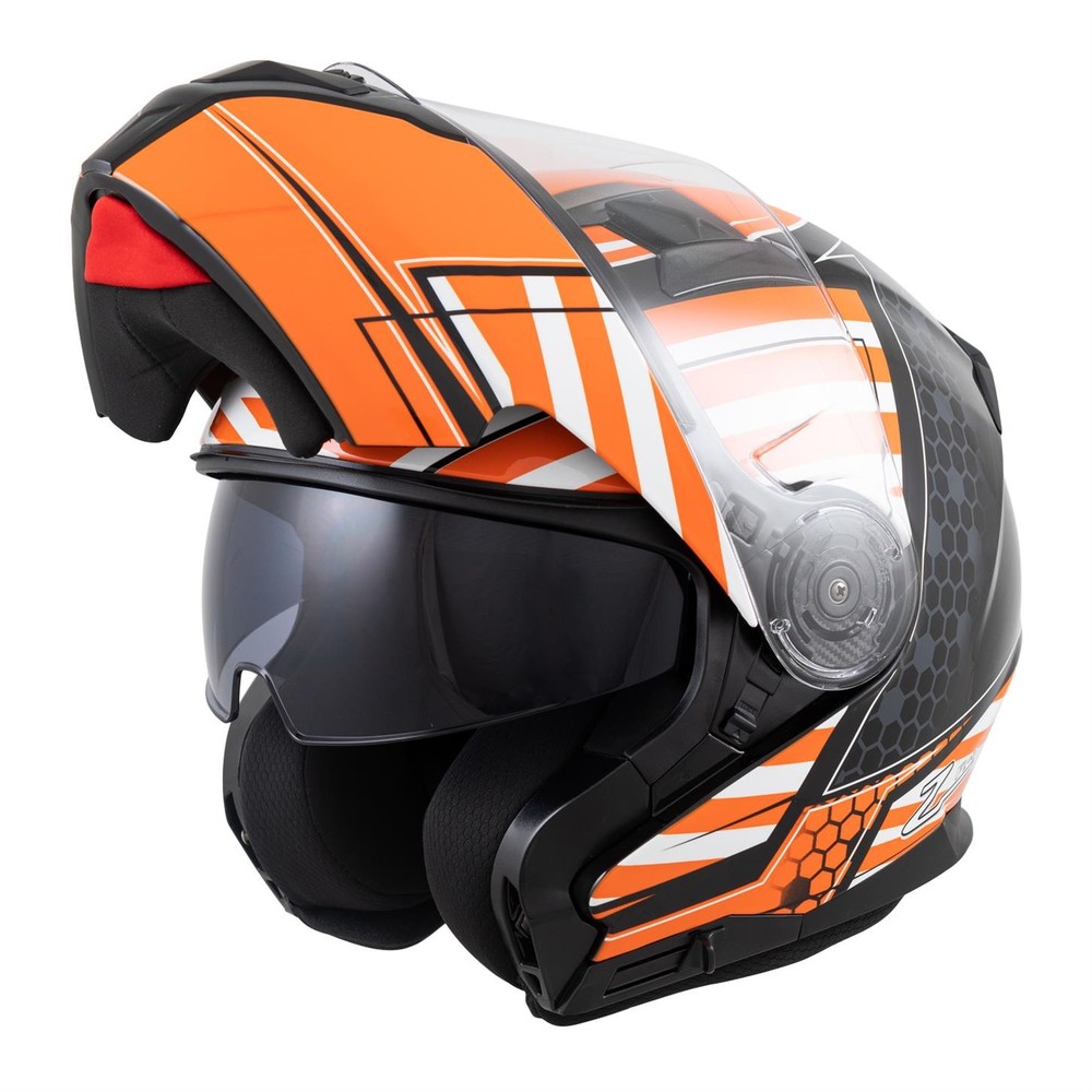 Zamp FL-4 DOT Helmet, Gloss Orange Graphic, Large