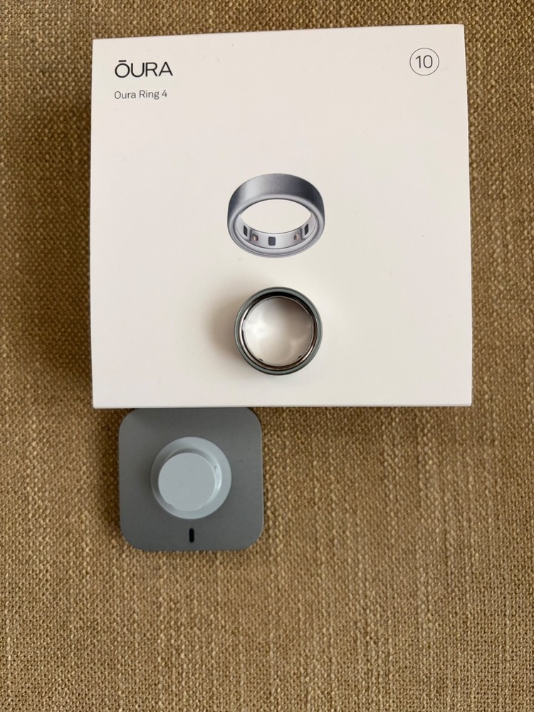 oura ring 4 size 10 brushed silver