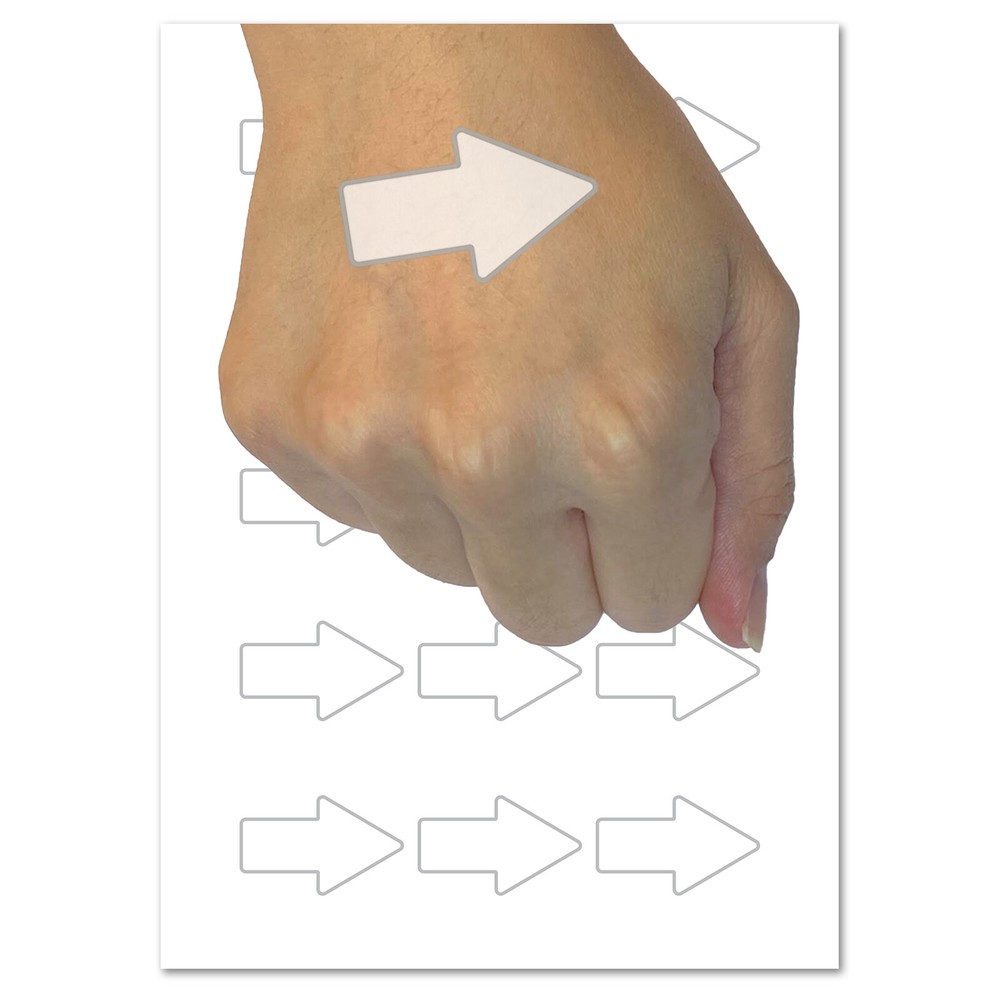 Arrow Rounded Corners Solid Temporary Tattoo Water Resistant Fake Body Art Set