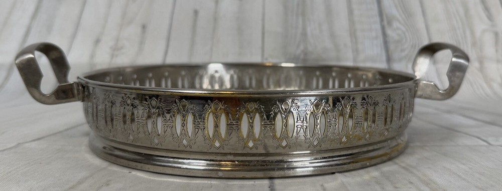 Vintage Silver Plated Pie Plate Riser 9”