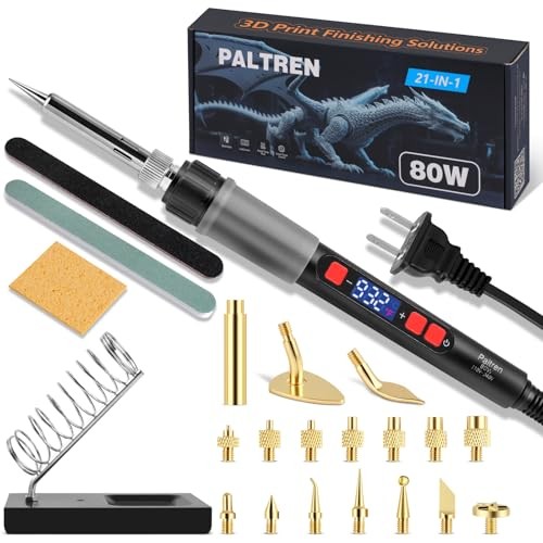 21-in-1 3D Printer Smoothing Tool Kit, 80W LED Digital Adjustable Temperature