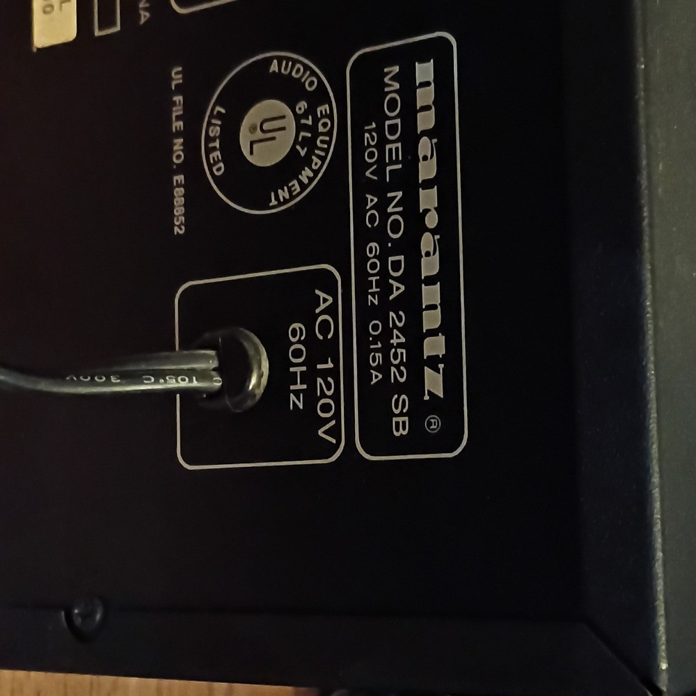 Marantz DA 2452 SB Analog Equalizer Black RCA Inputs/Outputs