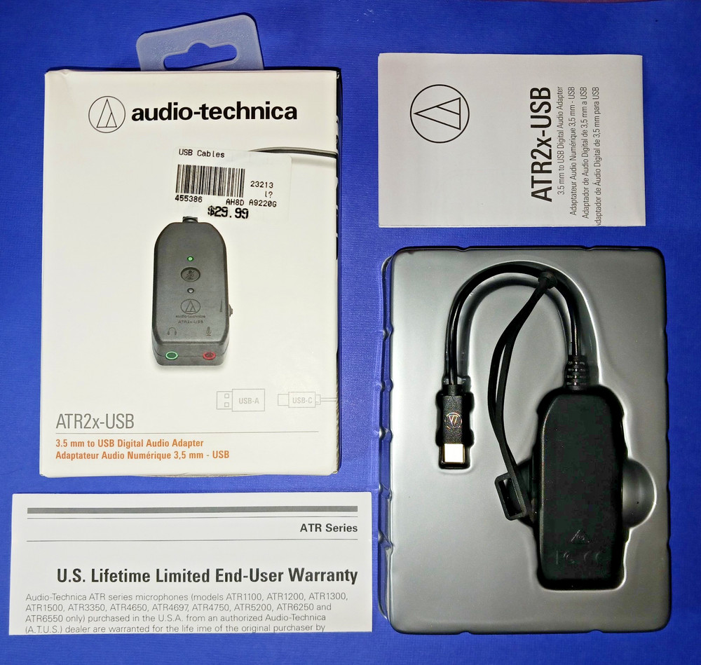 Audio-Technica ATR2XUSB 3.5mm to USB Digital Audio Adapter