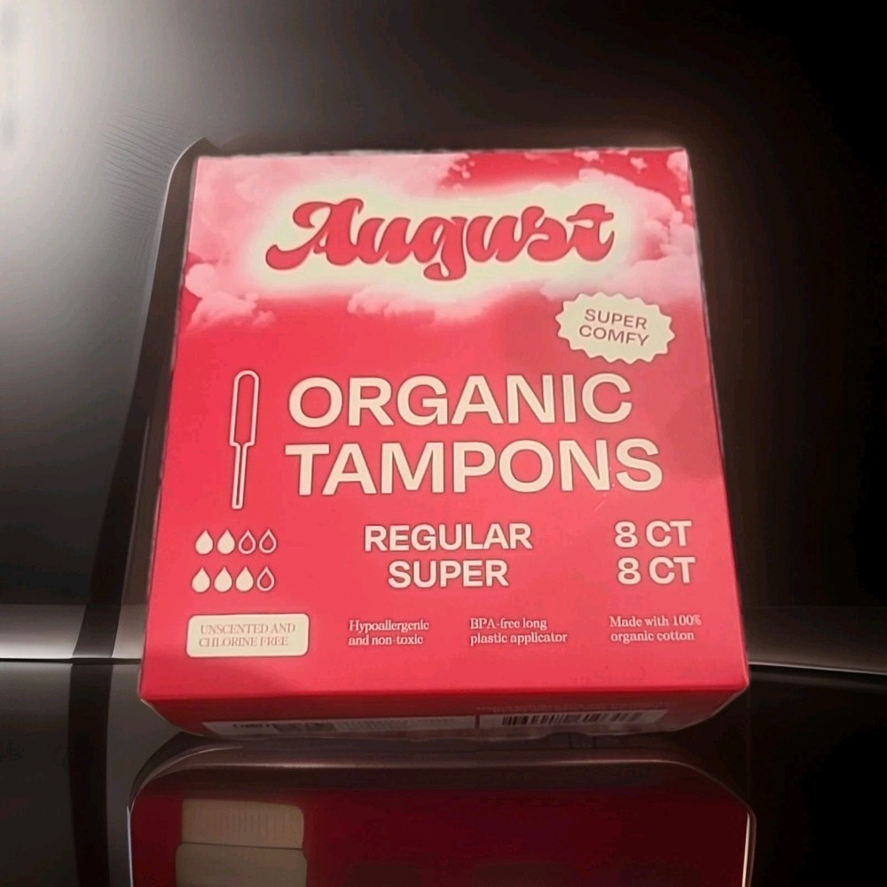 August Organic Tampons Combo Pack with 8 Regular/8 Super BNFS 100% AUTHENTIC