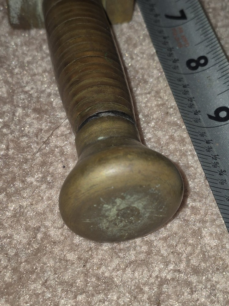 WW2?? Ka-bar Style Knife Solid Brass With Clear Layered Handle Very Solid Heavy