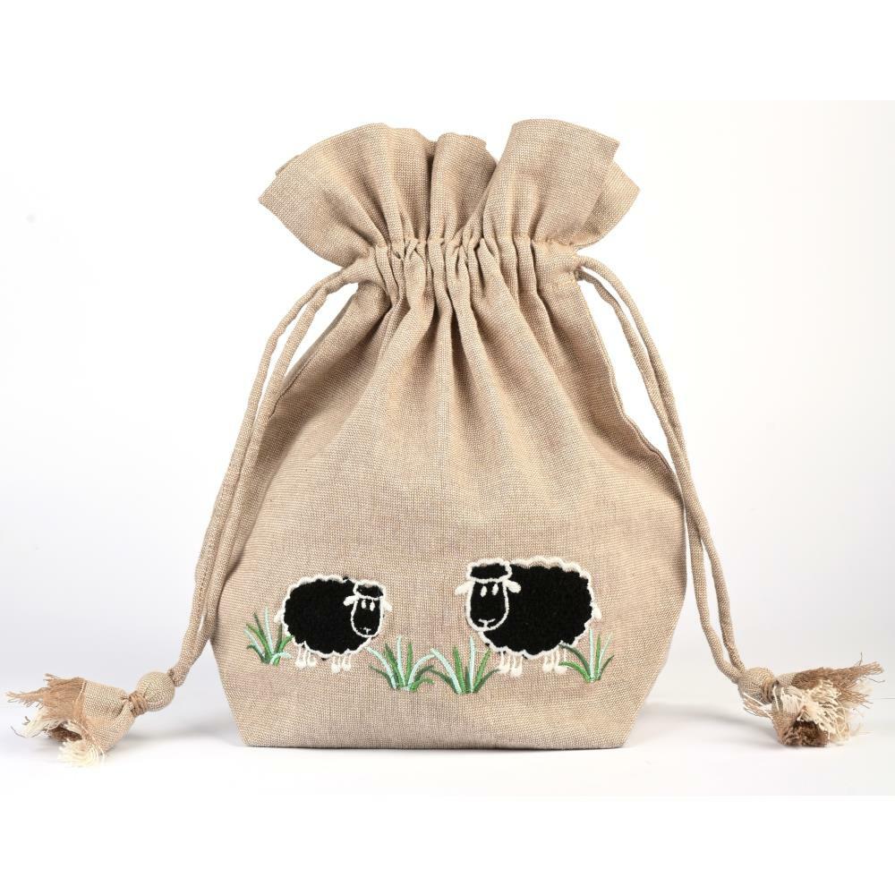 Lantern Moon Black Sheep Meadow Drawstring Bag