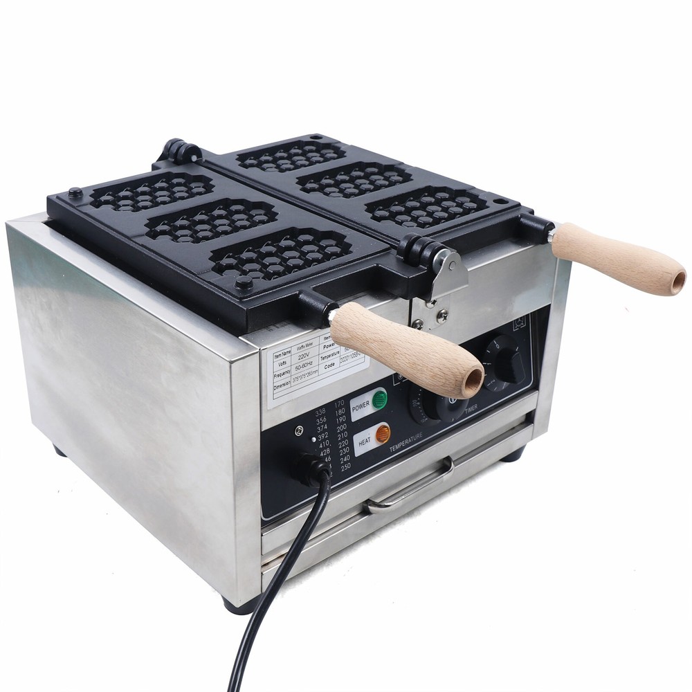 Electric Flip Waffle Maker 3 Slice Waffle Maker Commercial Nonstick Machine Kit