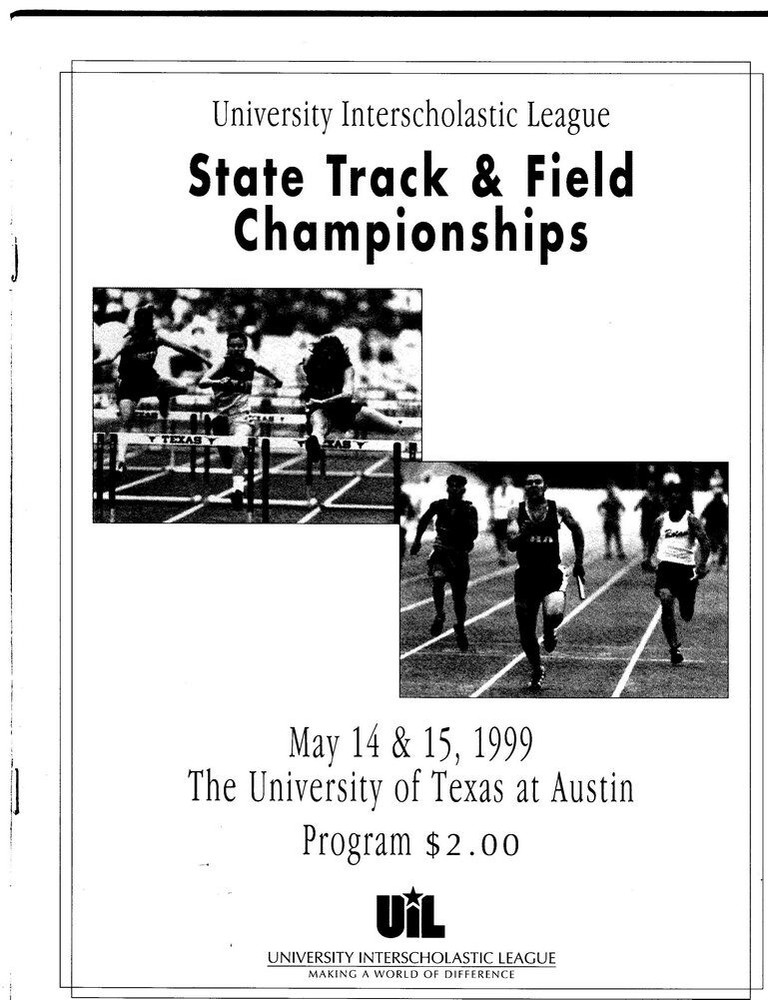 1999 Texas High School State Track & Field Championships Program 49826b25