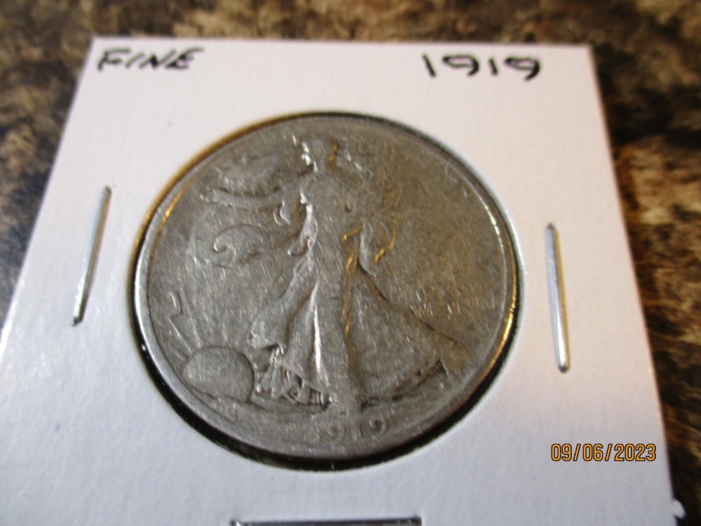 1919 WALKING LIBERTY SILVER HALF DOLLAR FINE    NN