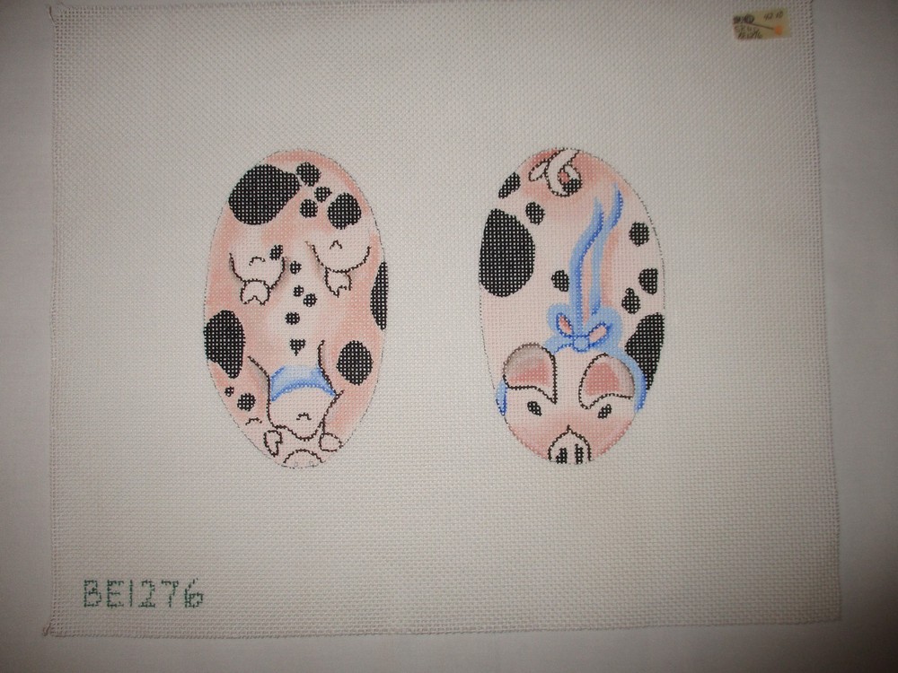 Handpainted Needlepoint Canvas - Two-Sided Pig - BE1276