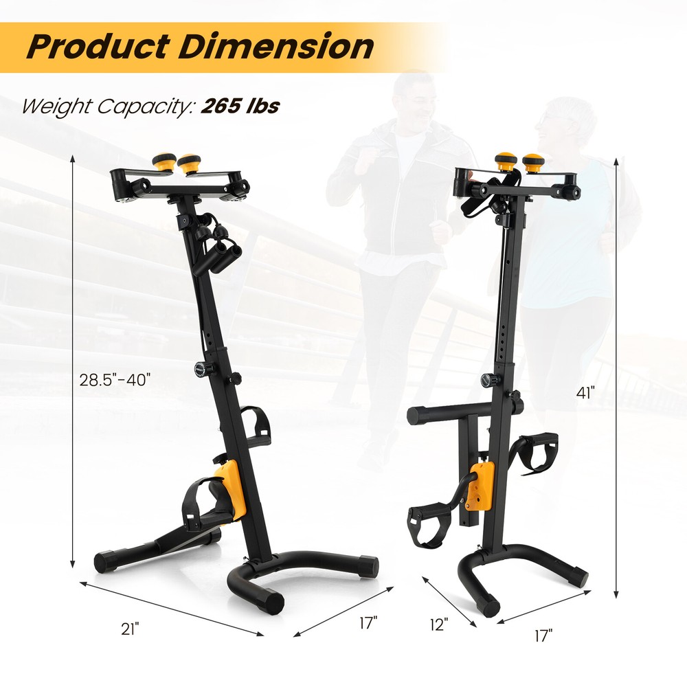 Foldable Pedal Exerciser, Physical Therapy Exercise Bike w/ Adjustable Height