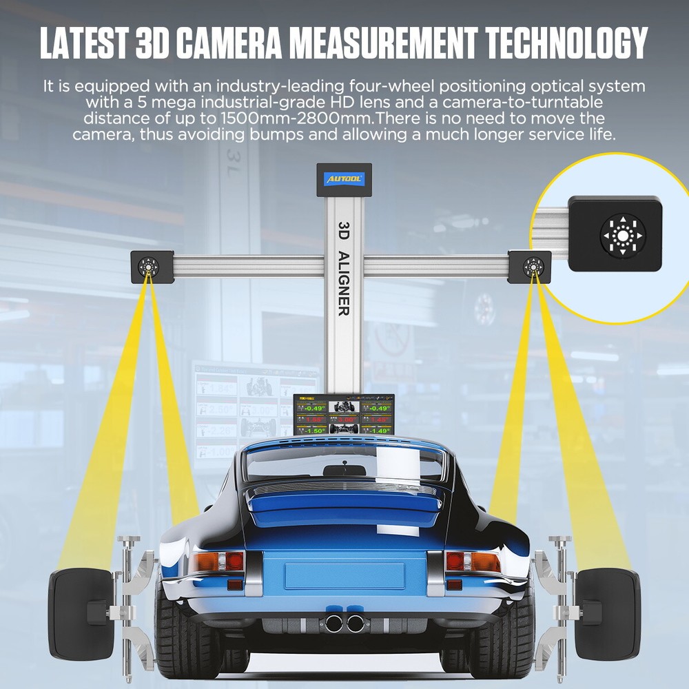 Fully Automatic Wheel Alignment Machine 3D Tire Aligner Dual Screen + Printer