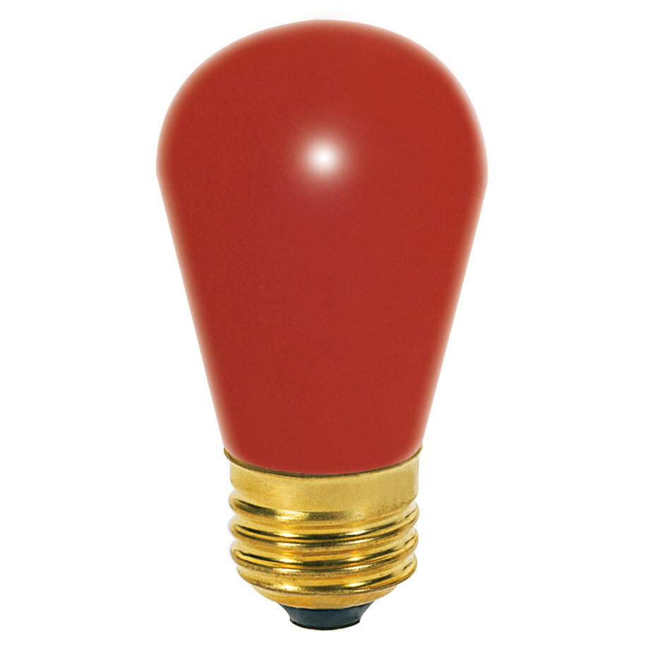 12 Pack RED Patio String Light Sign Bulb 120V 11W S14 Medium E26 Base 11S14/R