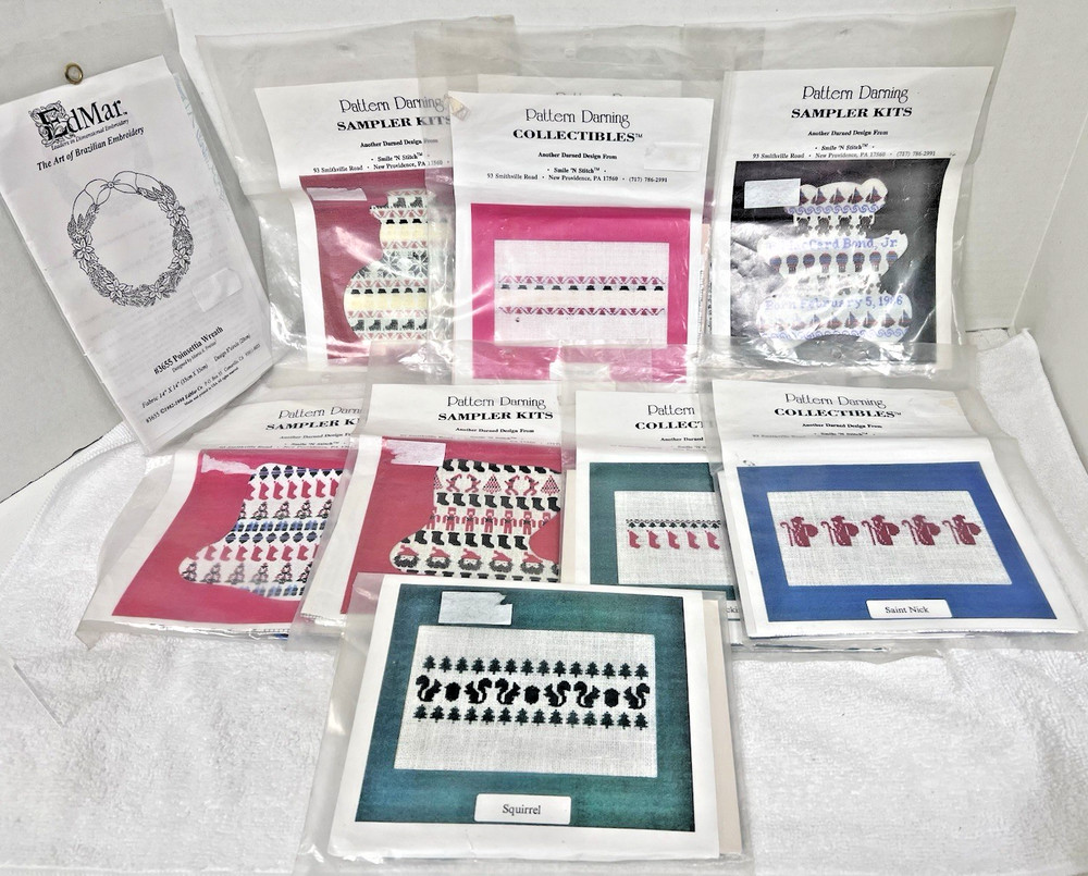 9 Kits Darning Card and Envelope Kit (Pattern Darning Collectibles) Christmas ++