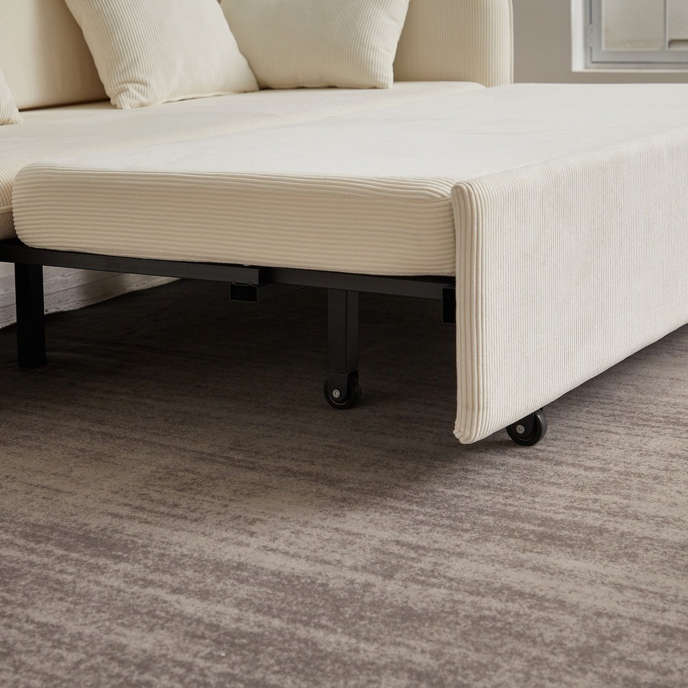 Convertible Sofa Bed 3 in 1 Multi-Function Folding Sleeper Sofa Bed w/ Pillows