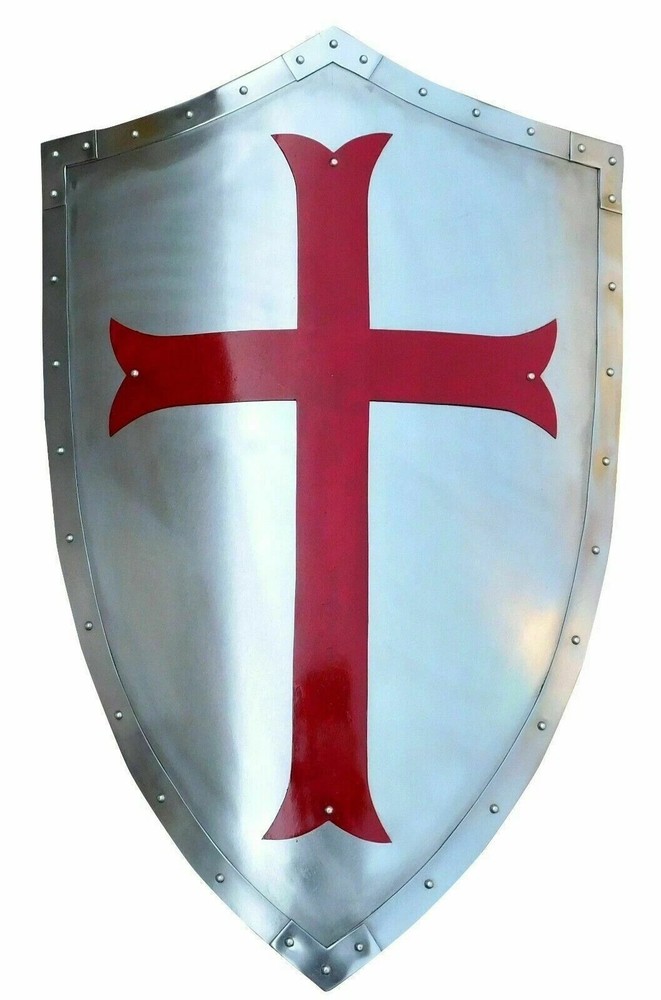 28'' Medieval Heater Shield Templar Crusader Warrior Protector Role Play Shield