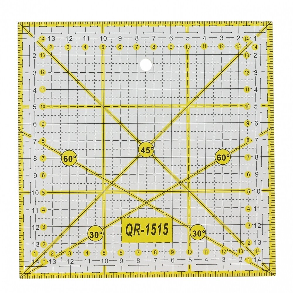 Quilting Ruler with Double Colored Grid Lines Acrylic Fabric Cutting Template