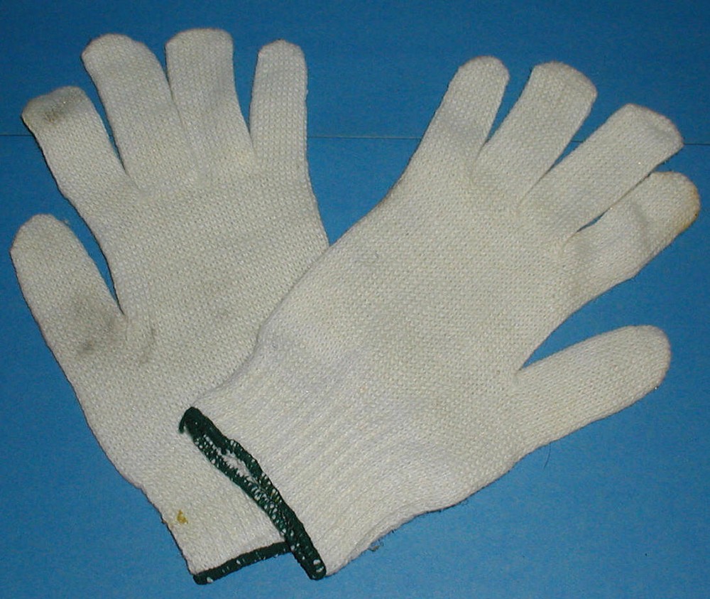 White Poly Nylon Glove Pair Package of 6