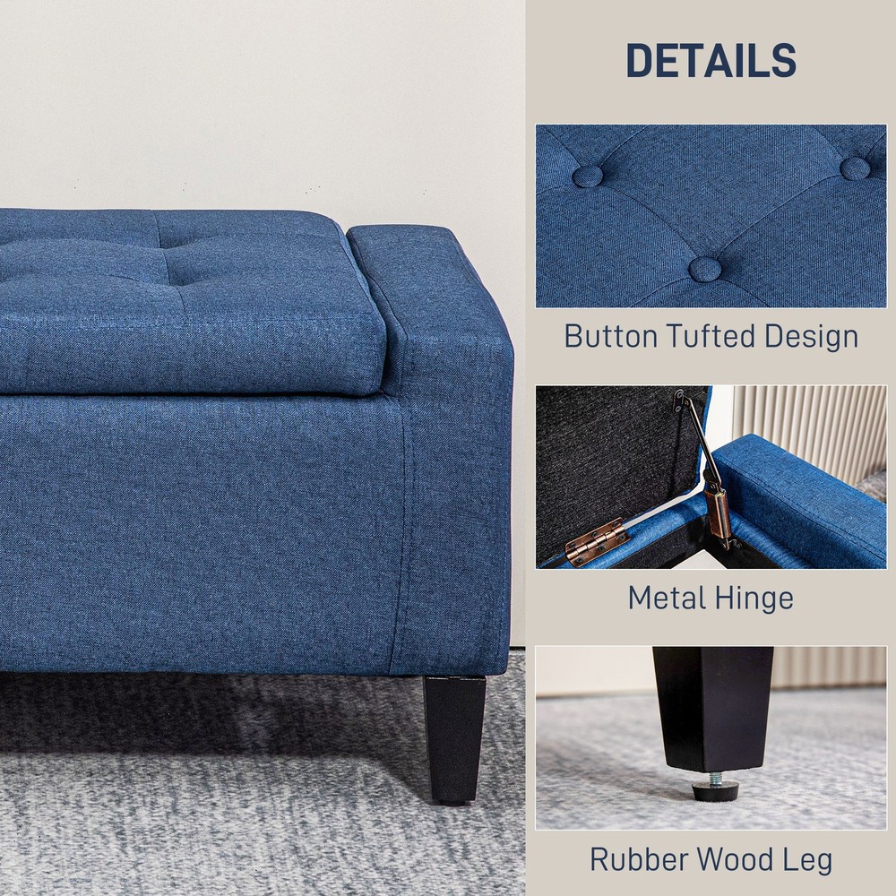 Tufted Storage Ottoman Upholstered Storage Bench with Lift Top