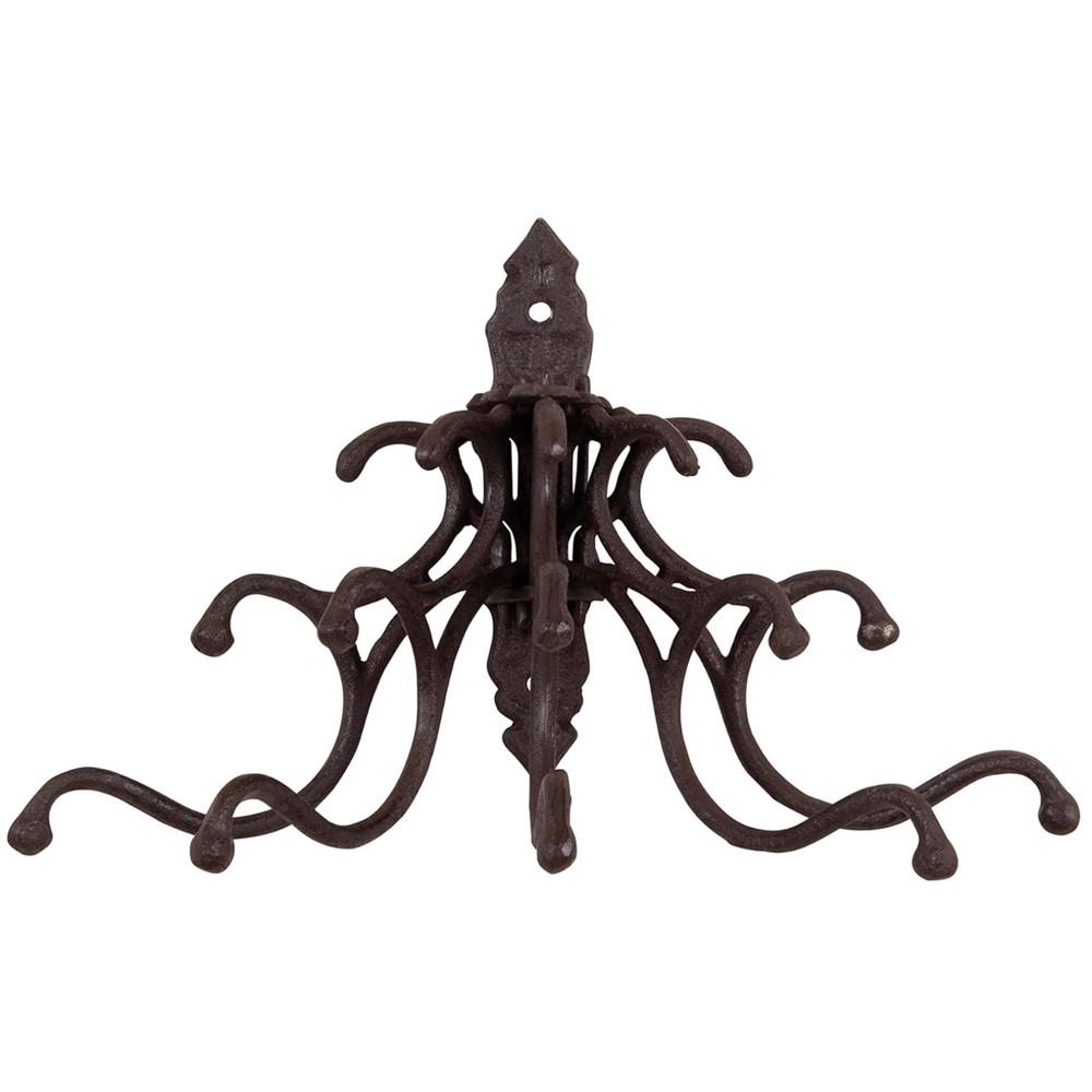 Farmhouse-Style Cast Iron Wall Hook Rack - Durable & Versatile Storage Solution