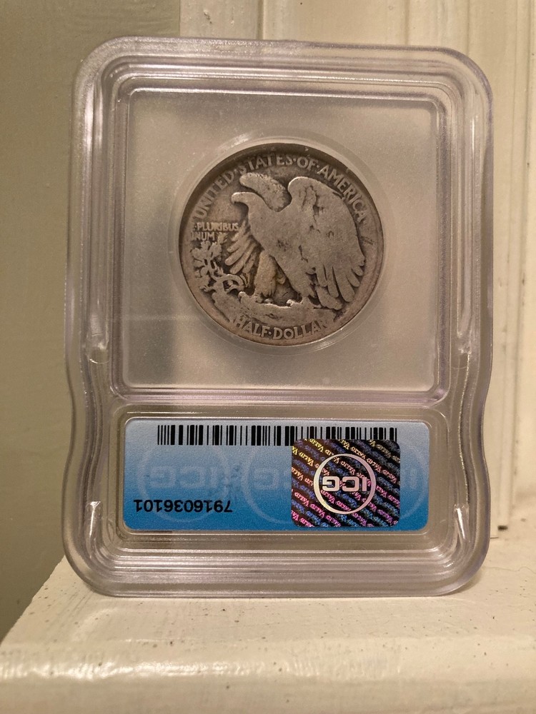 1921 walking liberty half dollar ICG AG3