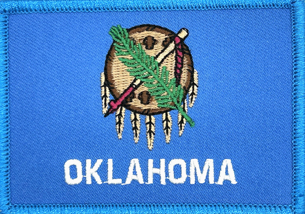 OKLAHOMA STATE FLAG EMBELEM APPLIQUE IRON ON PATCH EE-335