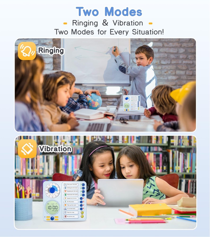 3-in-1 Visual Timer Task Timer with Chore Chart Board, ADHD Tool for Adults V...