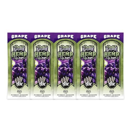 Double Platinum Wraps - Grape Flavor - 5 Pouches - (4 Wraps/Tips Per Pack)