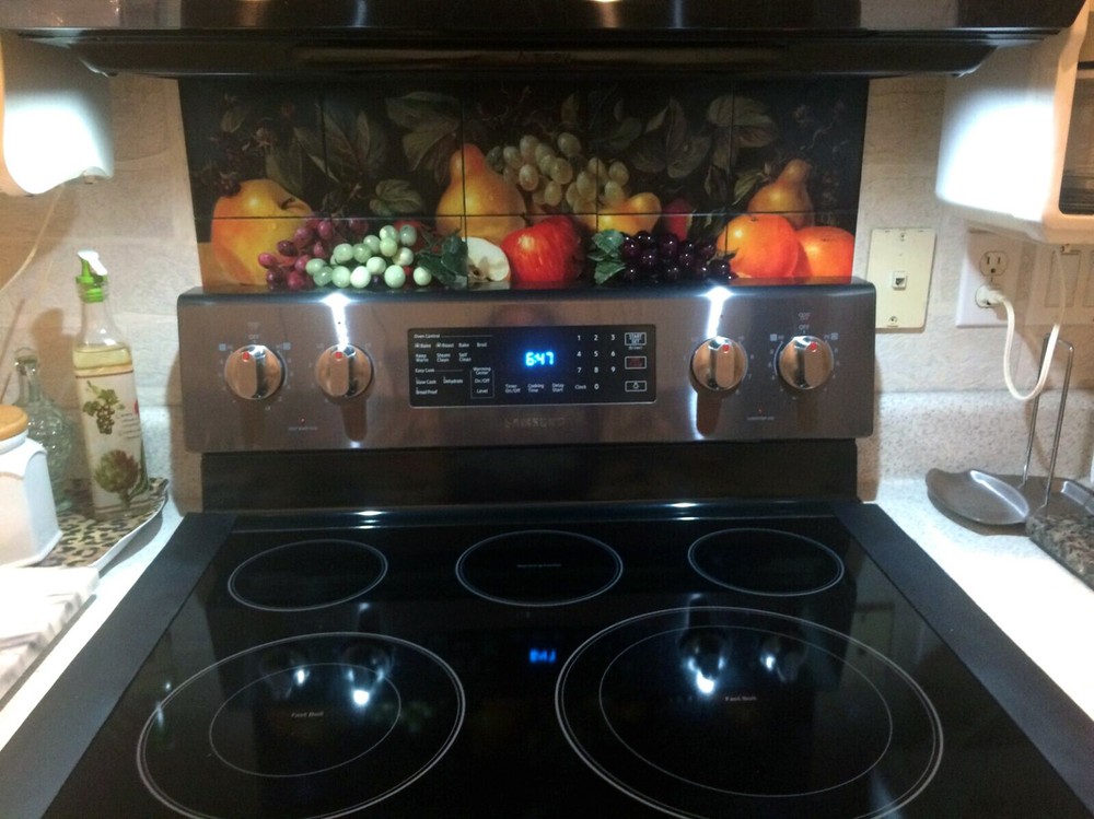 21.25 x 8.5 Art Mural Ceramic Apples Grape Backsplash Tile #115