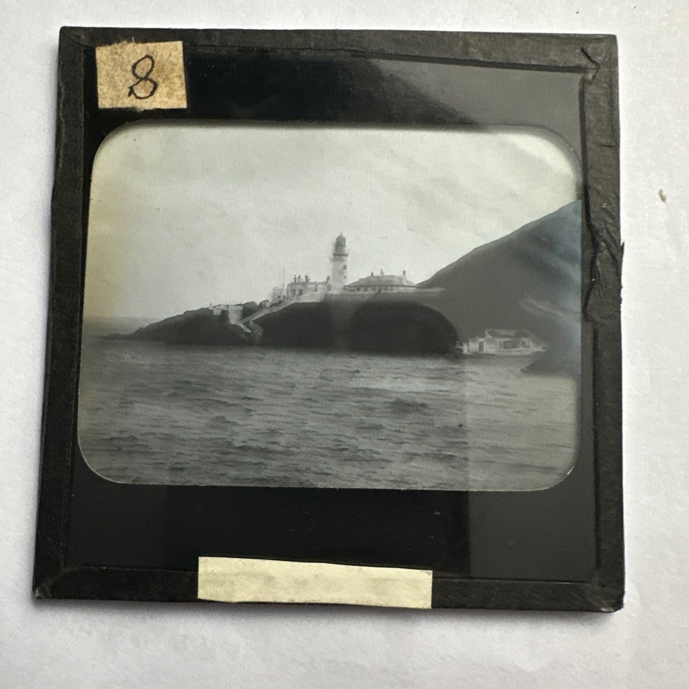 Antique Magic Lantern Slide unknown uk lighthouse